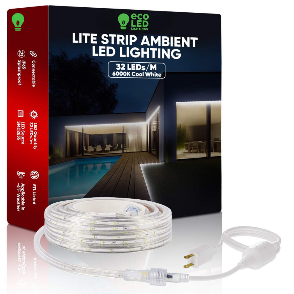 110V Soft and Warm Lite Strip LED Strip Light for Ambient Lighting - 180 Lumens/M - Eco LED Lightings 